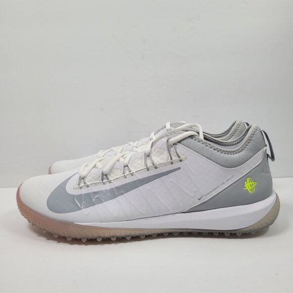 Nike Alpha Huarache 7 Pro TF Lax Men's White Gray Shoes CJ0235-101 US Sz 14 NWB - Picture 4 of 10